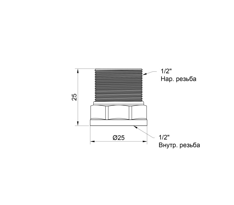 Перехід SD Plus 1/2"х1/2" ВЗ SD4091515 SD00047843