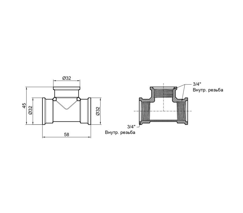 Трійник SD Plus 3/4" ВР SD41120 SD00047850