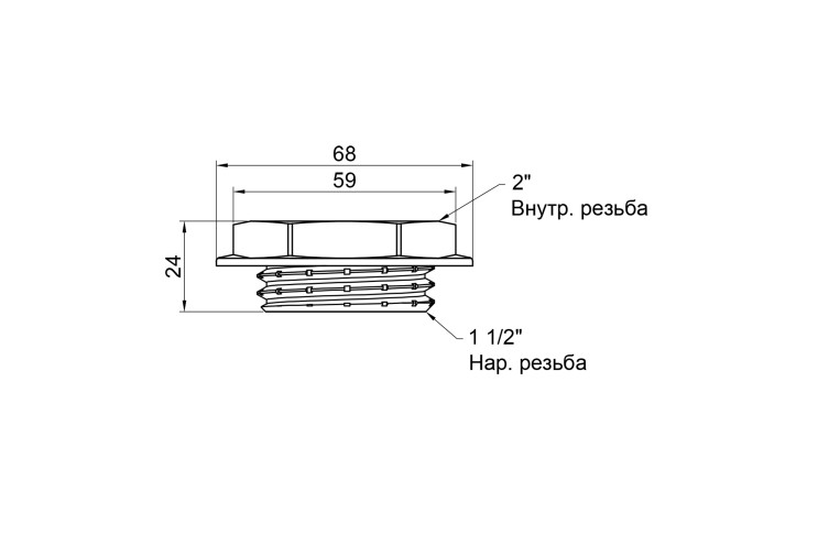 Футорка SD Plus 2"х1 1/2" НВ SD4235040 SD00047891