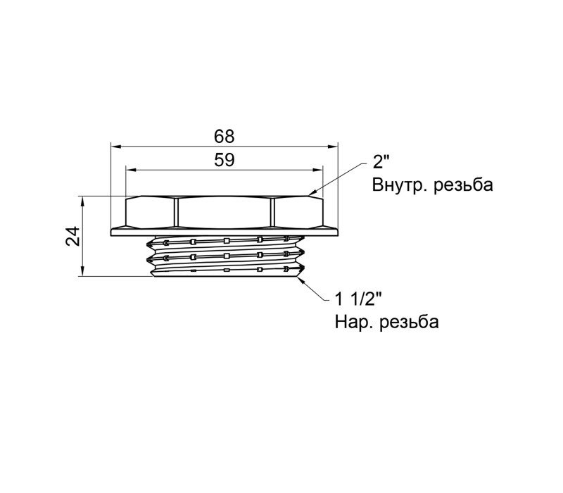 Футорка SD Plus 2"х1 1/2" ЗВ SD4235040 SD00047891