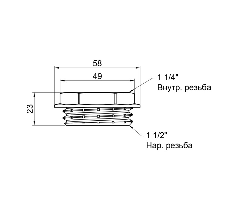 Футорка SD Plus 1 1/2"х1 1/4" ЗВ SD4234032 SD00047892