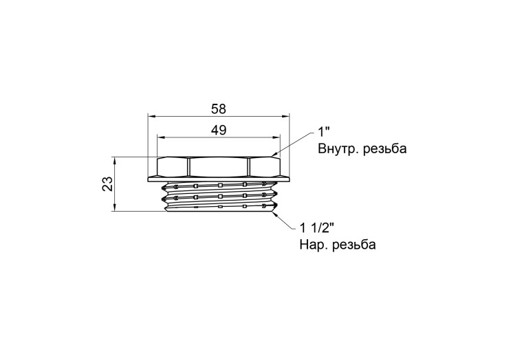 Футорка SD Plus 1 1/2"х1" НВ SD4234025 SD00047893 Футорка SD Plus 1 1/2"х1" НВ SD4234025 SD00047893