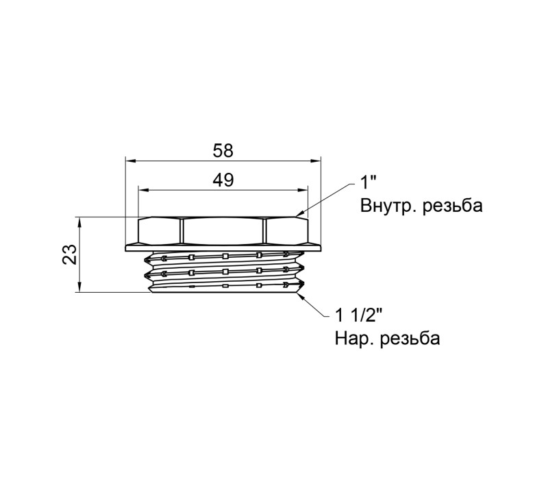 Футорка SD Plus 1 1/2"х1" ЗВ SD4234025 SD00047893