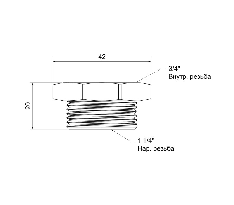 Футорка SD Plus 1 1/4"х3/4" ЗВ SD4233220 SD00047895