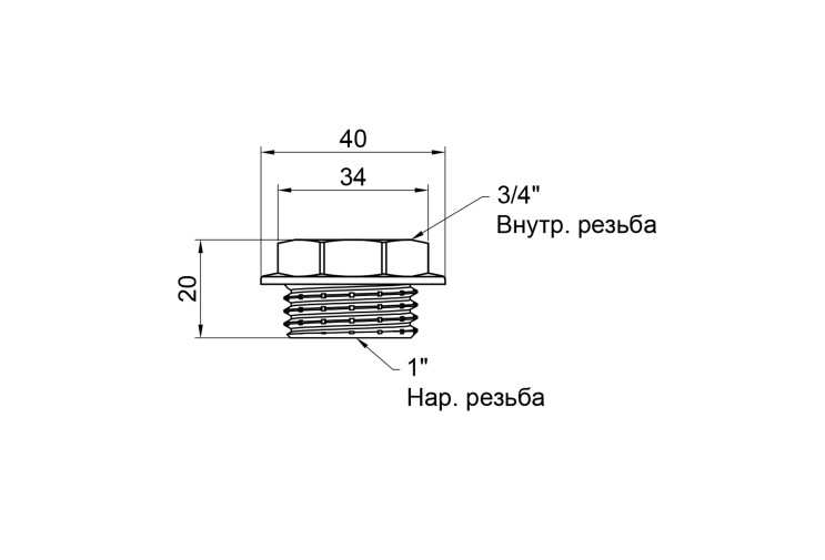 Футорка SD Plus 1"х3/4" НВ SD4232520 SD00047896