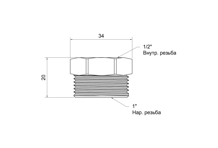 Футорка SD Plus 1"х1/2" НВ SD4232515 SD00047897