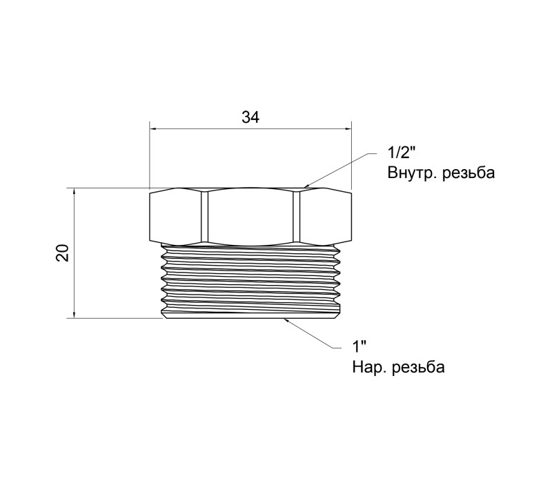 Футорка SD Plus 1"х1/2" ЗВ SD4232515 SD00047897