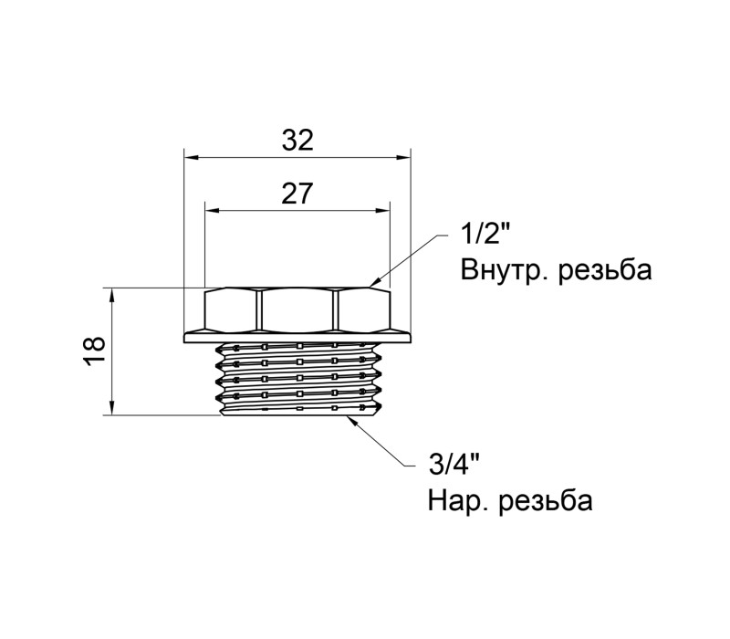 Футорка SD Plus 3/4"х1/2" ЗВ SD4232015 SD00047898