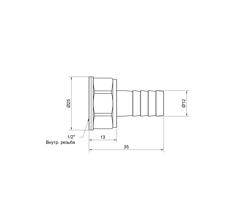 Штуцер SD Plus 12х1/2" ВР SD4261512 SD00047922