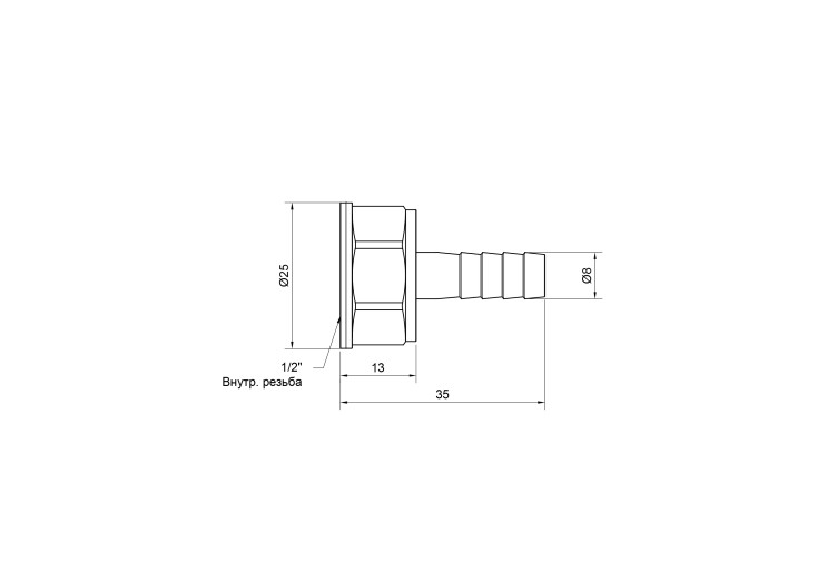 Штуцер SD Plus 8х1/2" ВР SD426158 SD00047924 Штуцер SD Plus 8х1/2" ВР SD426158 SD00047924