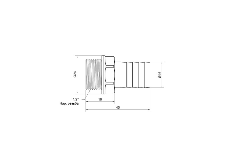 Штуцер SD Plus 16х1/2" ЗР SD4271516 SD00047935 Штуцер SD Plus 16х1/2" ЗР SD4271516 SD00047935
