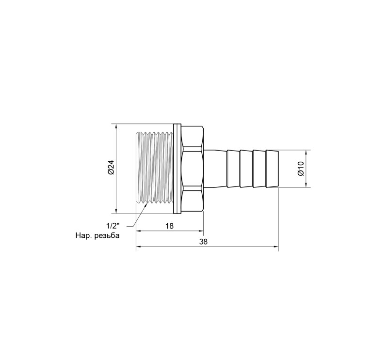 Штуцер SD Plus 10х1/2" ЗР SD4271510 SD00047938