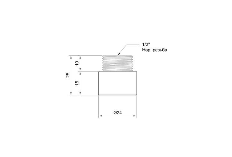 Удлинитель SD Plus 15х1/2" хром SD1301515 SD00010126 Удлинитель SD Plus 15х1/2" хром SD1301515 SD00010126