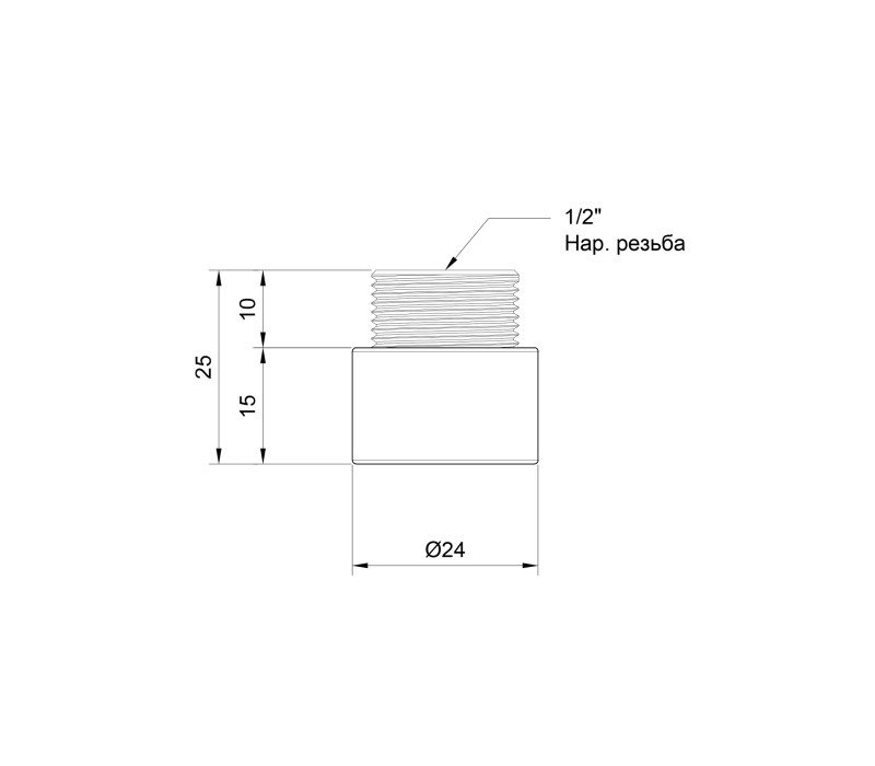 Удлинитель SD Plus 15х1/2" хром SD1301515 SD00010126 Удлинитель SD Plus 15х1/2" хром SD1301515 SD00010126