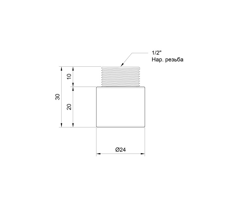 Удлинитель SD Plus 20х1/2" хром SD1301520 SD00010128 Удлинитель SD Plus 20х1/2" хром SD1301520 SD00010128