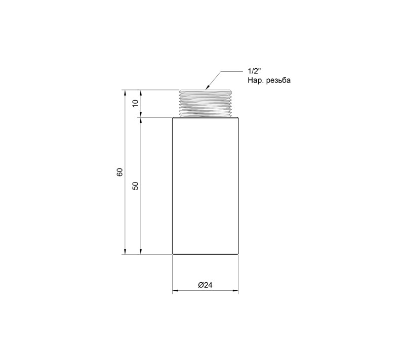Удлинитель SD Plus 50х1/2" хром SD1301550 SD00010136 Удлинитель SD Plus 50х1/2" хром SD1301550 SD00010136