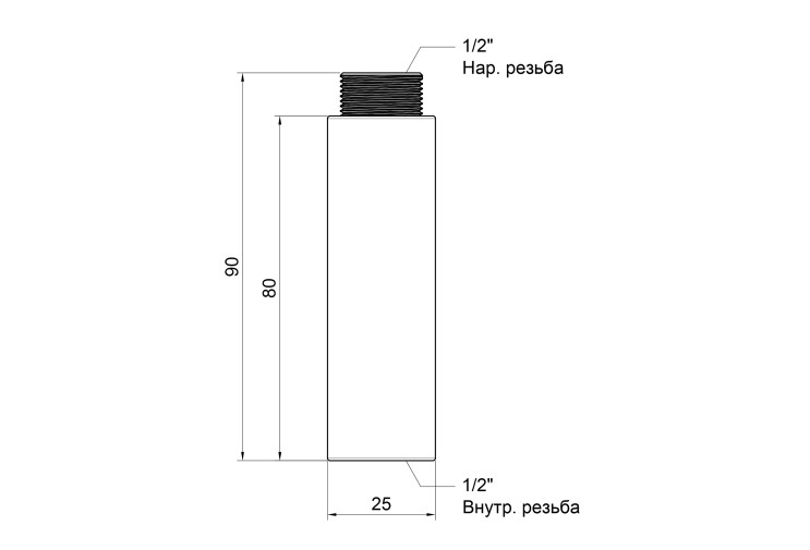 Удлинитель SD Plus 80х1/2" хром SD1301580 SD00010142 Удлинитель SD Plus 80х1/2" хром SD1301580 SD00010142