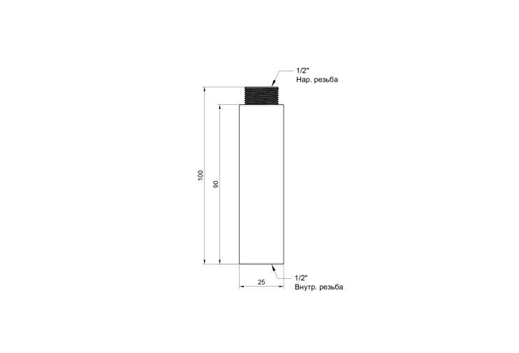 Удлинитель SD Plus 90х1/2" хром SD1301590 SD00010144 Удлинитель SD Plus 90х1/2" хром SD1301590 SD00010144