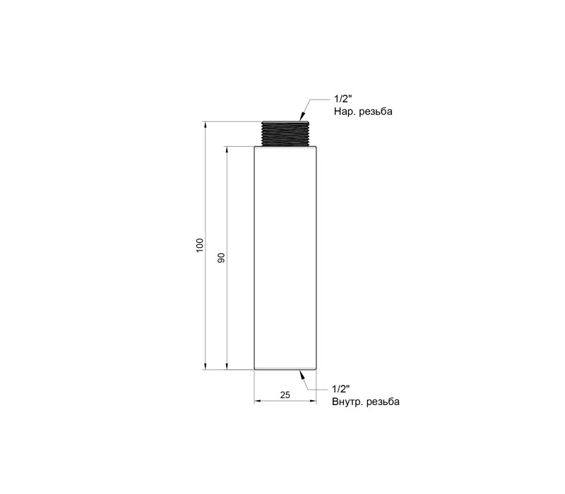 Подовжувач SD Plus 90х1/2" хром SD1301590 SD00010144