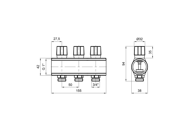 Коллектор Icma с регулировочными вентилями 1" 3 выхода №1105 (Red) SD00049595 Коллектор Icma с регулировочными вентилями 1" 3 выхода №1105 (Red) SD00049595