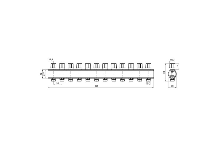 Коллектор Icma с регулировочными вентилями 1" 12 выходов №1105 (Blue) SD00049615 Коллектор Icma с регулировочными вентилями 1" 12 выходов №1105 (Blue) SD00049615