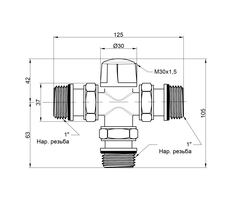 Зонний вентиль Icma 1"х3 №301 SD00003963 Зонний вентиль Icma 1"х3 №301 SD00003963