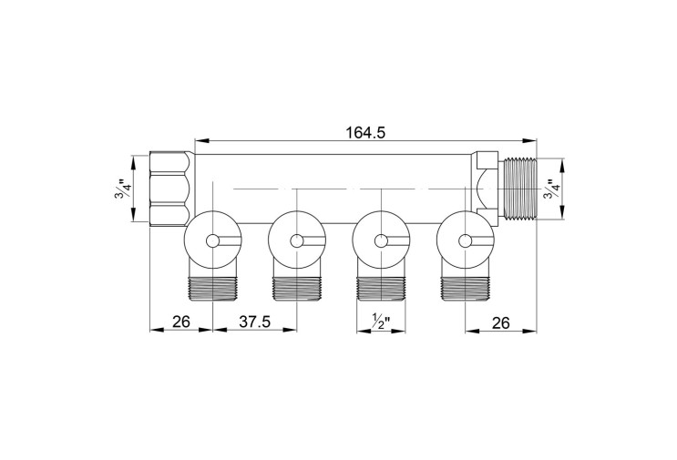 Коллектор Icma 1" 4 выхода №227 SD00005195