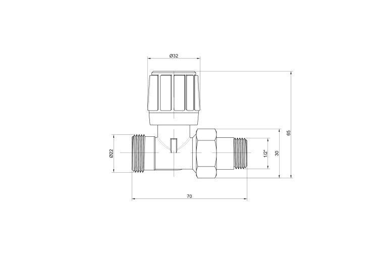 Кран радиаторный Icma 1/2" прямой под фитинг №828 SD00005581