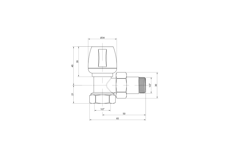 Кран радиаторный Icma 1/2" угловой №803 SD00005588 Кран радиаторный Icma 1/2" угловой №803 SD00005588