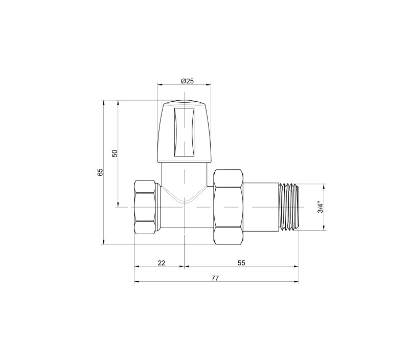 Кран радиаторный Icma 3/4" прямой без ручки №815 SD00005603 Кран радиаторный Icma 3/4" прямой без ручки №815 SD00005603