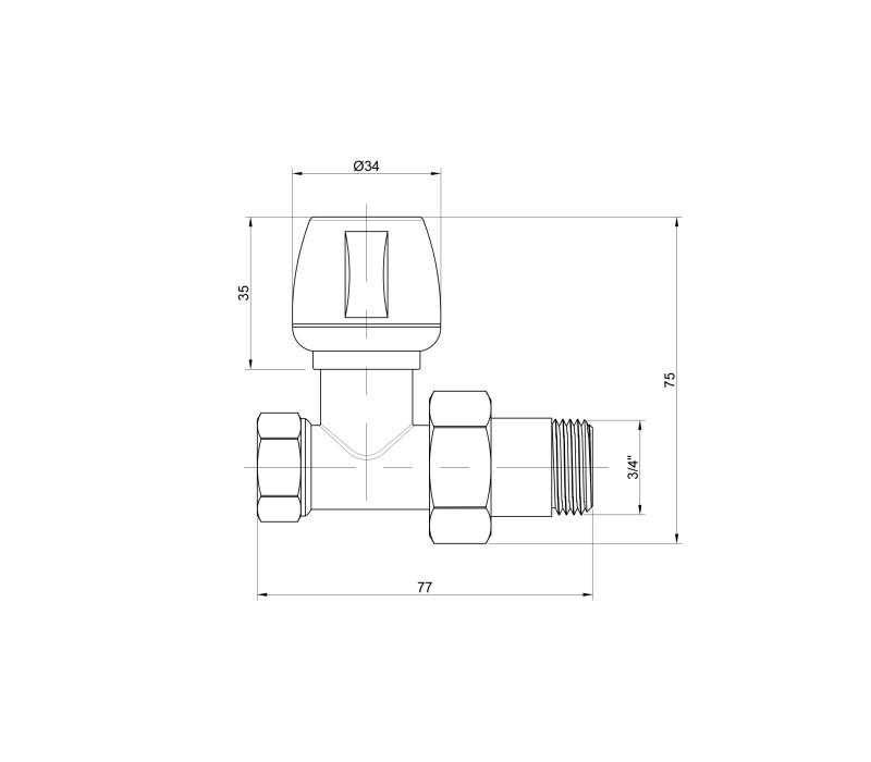 Кран радиаторный Icma 3/4" прямой №813 SD00005607