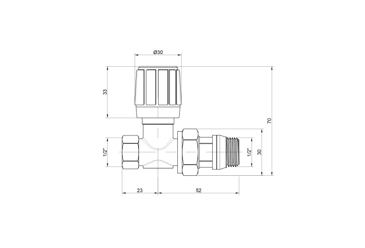 Кран радиаторный Icma 1/2" с антипротечкой прямой №954 SD00005659