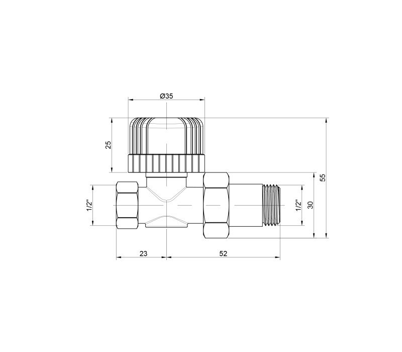 Кран радиаторный Icma 1/2" 30х1,5 прямой №779 SD00005619 Кран радиаторный Icma 1/2" 30х1,5 прямой №779 SD00005619