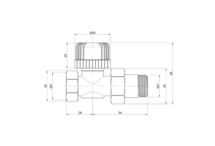 Кран радиаторный Icma 3/4" 28х1,5 прямой №775 SD00005640 Кран радиаторный Icma 3/4" 28х1,5 прямой №775 SD00005640