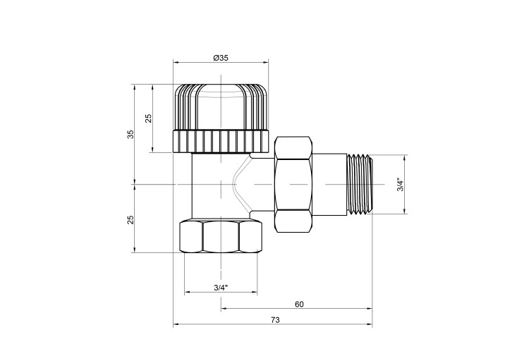 Кран радиаторный Icma 3/4" 28х1,5 угловой №774 SD00005651 Кран радиаторный Icma 3/4" 28х1,5 угловой №774 SD00005651