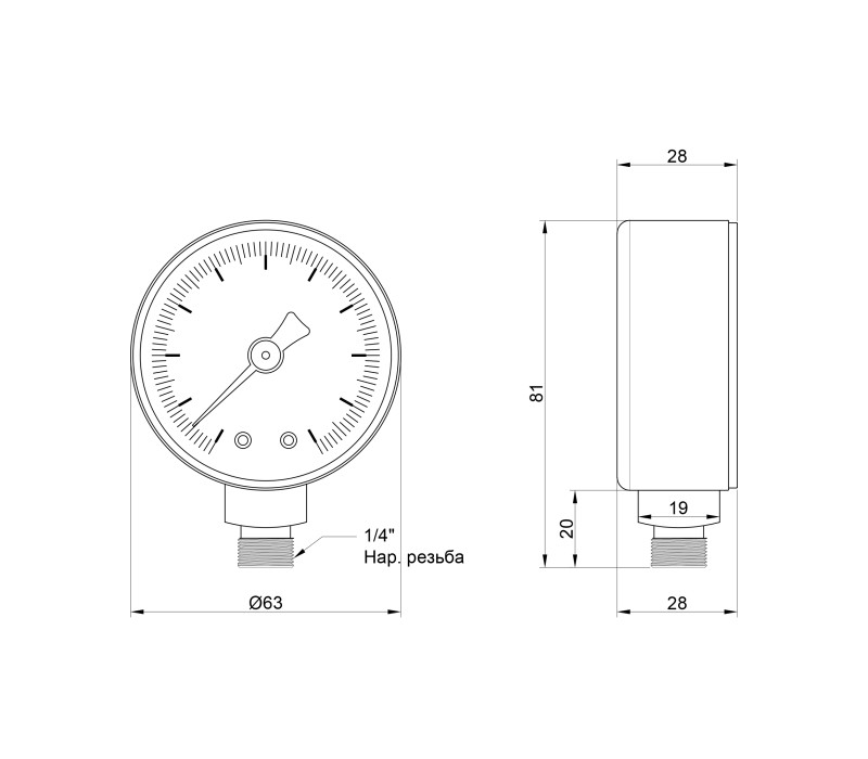 Манометр Icma 1/4" 0-6 бар, нижнє підключення №244 SD00006089 Манометр Icma 1/4" 0-6 бар, нижнє підключення №244 SD00006089