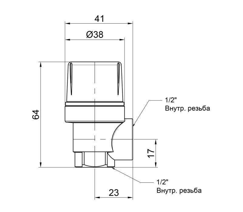 Предохранительный клапан Icma 1/2" ВР 3,5 бар №241 SD00007447