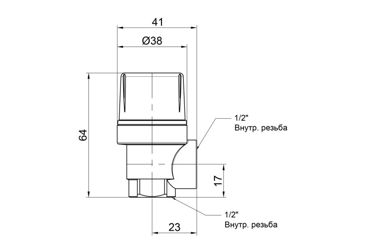Предохранительный клапан Icma 1/2" ВР 4 бар №241 SD00007449 Предохранительный клапан Icma 1/2" ВР 4 бар №241 SD00007449