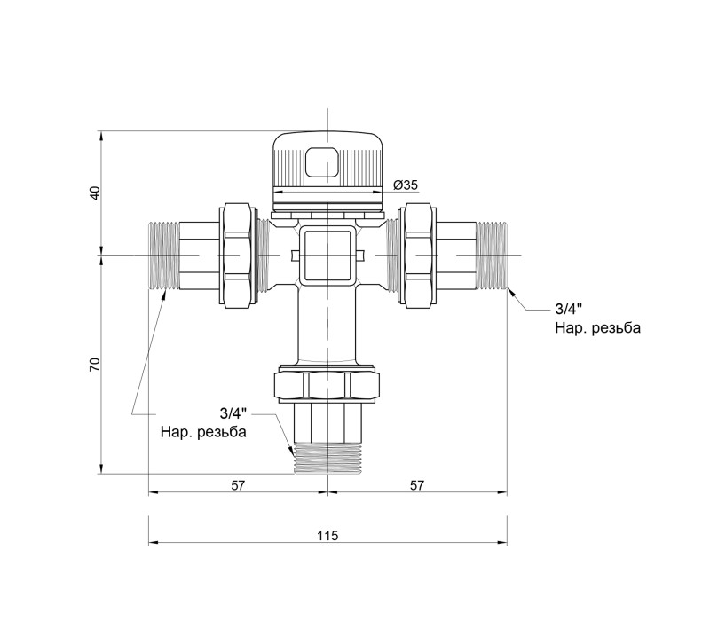 Смеситель термостатический Icma 3/4" №148 SD00008536 Смеситель термостатический Icma 3/4" №148 SD00008536