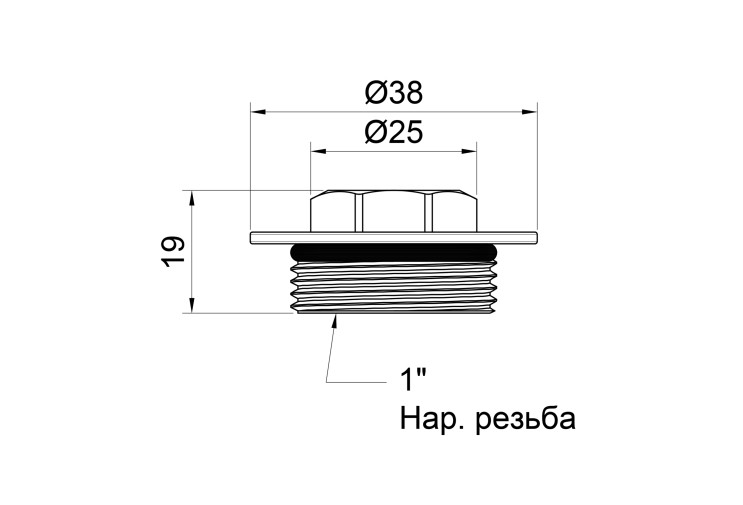 Заглушка Icma 1" НР с антипротечкой №173 SD00004553 Заглушка Icma 1" НР с антипротечкой №173 SD00004553