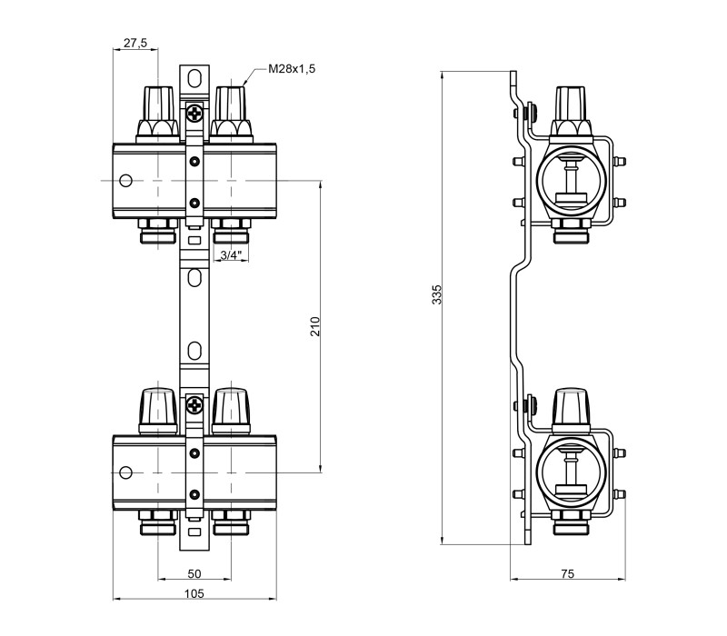 Коллектор Icma 1" 2 выхода №K005 SD00005218 Коллектор Icma 1" 2 выхода №K005 SD00005218
