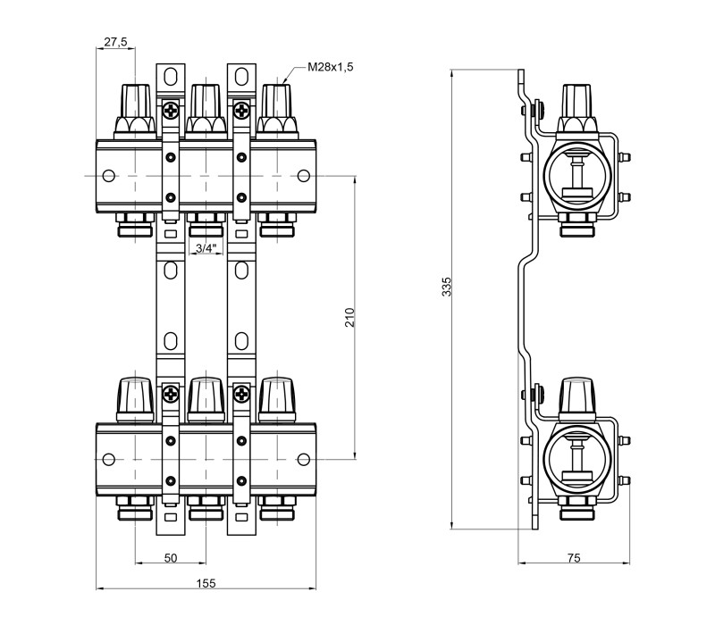 Коллектор Icma 1" 3 выхода №K005 SD00005220 Коллектор Icma 1" 3 выхода №K005 SD00005220