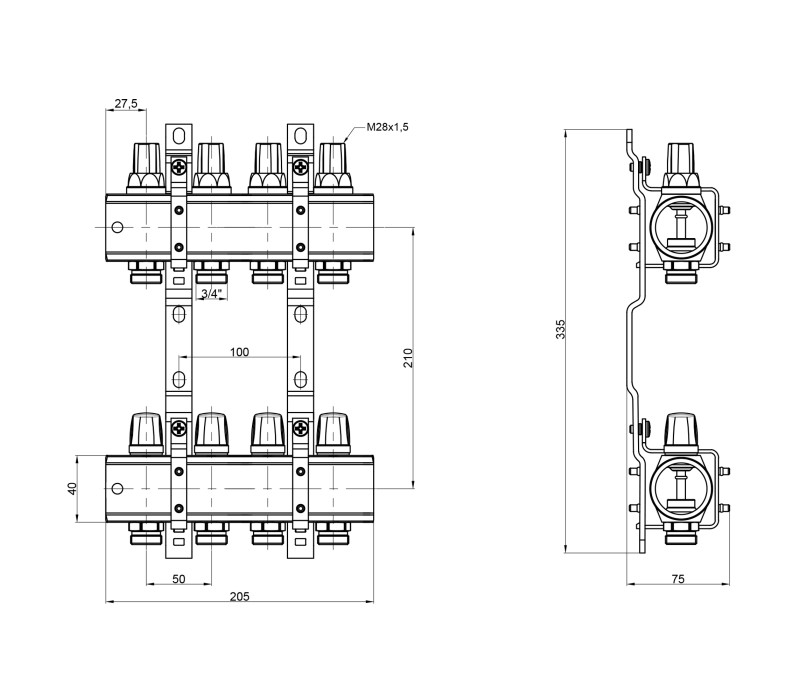 Коллектор Icma 1" 4 выхода №K005 SD00005223 Коллектор Icma 1" 4 выхода №K005 SD00005223