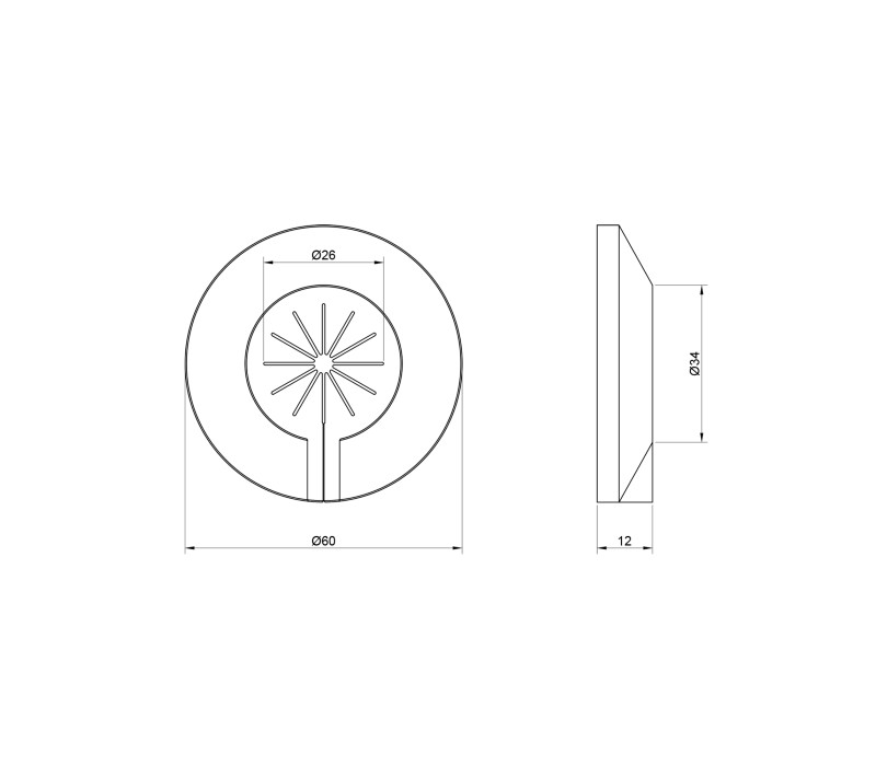 Розетка декоративная Icma хромировання №108 SD00008176 Розетка декоративная Icma хромировання №108 SD00008176