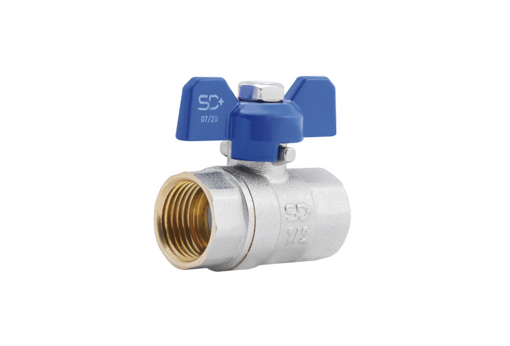 Кран шаровой SD Plus 1/2" ВР для воды (бабочка) SD602W15 SD00002813