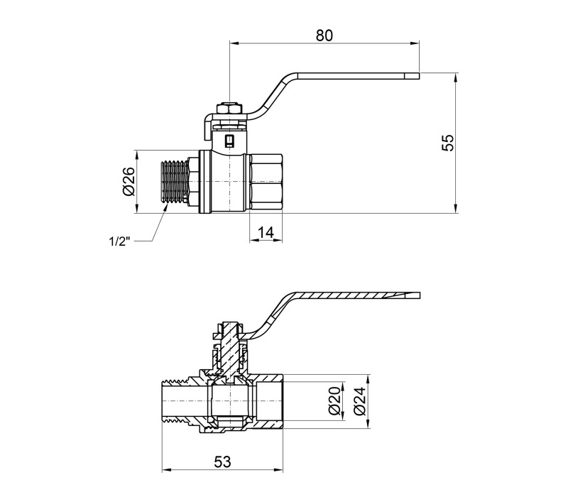Кран шаровой SD Plus 1/2" ВН для воды (рычаг) SD605W15 SD00002820 Кран шаровой SD Plus 1/2" ВН для воды (рычаг) SD605W15 SD00002820