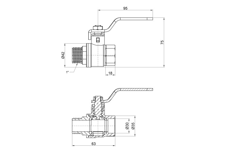 Кран шаровой SD Plus 1" ВН для воды (рычаг) SD605W25 SD00002810 Кран шаровой SD Plus 1" ВН для воды (рычаг) SD605W25 SD00002810