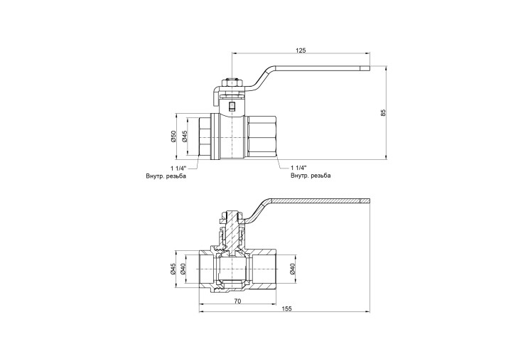 Кран шаровой SD Plus 1" 1/4 ВР для воды (рычаг) SD600W32 SD00002799 Кран шаровой SD Plus 1" 1/4 ВР для воды (рычаг) SD600W32 SD00002799