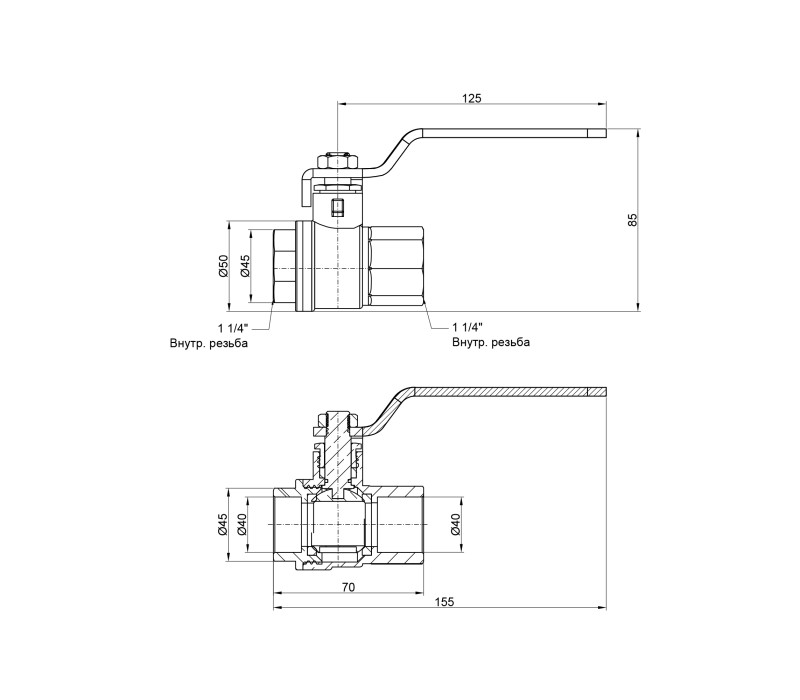 Кран шаровой SD Plus 1" 1/4 ВР для воды (рычаг) SD600W32 SD00002799 Кран шаровой SD Plus 1" 1/4 ВР для воды (рычаг) SD600W32 SD00002799