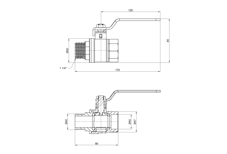 Кран шаровой SD Plus 1" 1/4 ВН для воды (рычаг) SD605W32 SD00002801 Кран шаровой SD Plus 1" 1/4 ВН для воды (рычаг) SD605W32 SD00002801